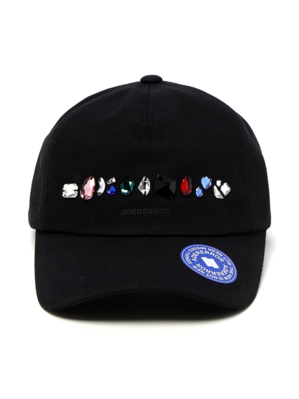 Shop Ader Error Crystal-embellished Cotton Cap In Black