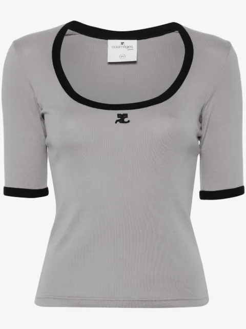 COURRÈGES 홀리스틱 콘트라스트 코튼 티셔츠
