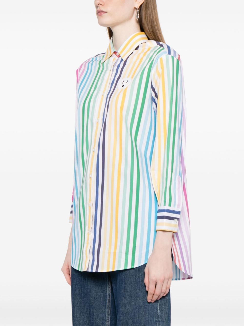 Shop Joshua Sanders Smiley-motif Striped Shirt In Mehrfarbig