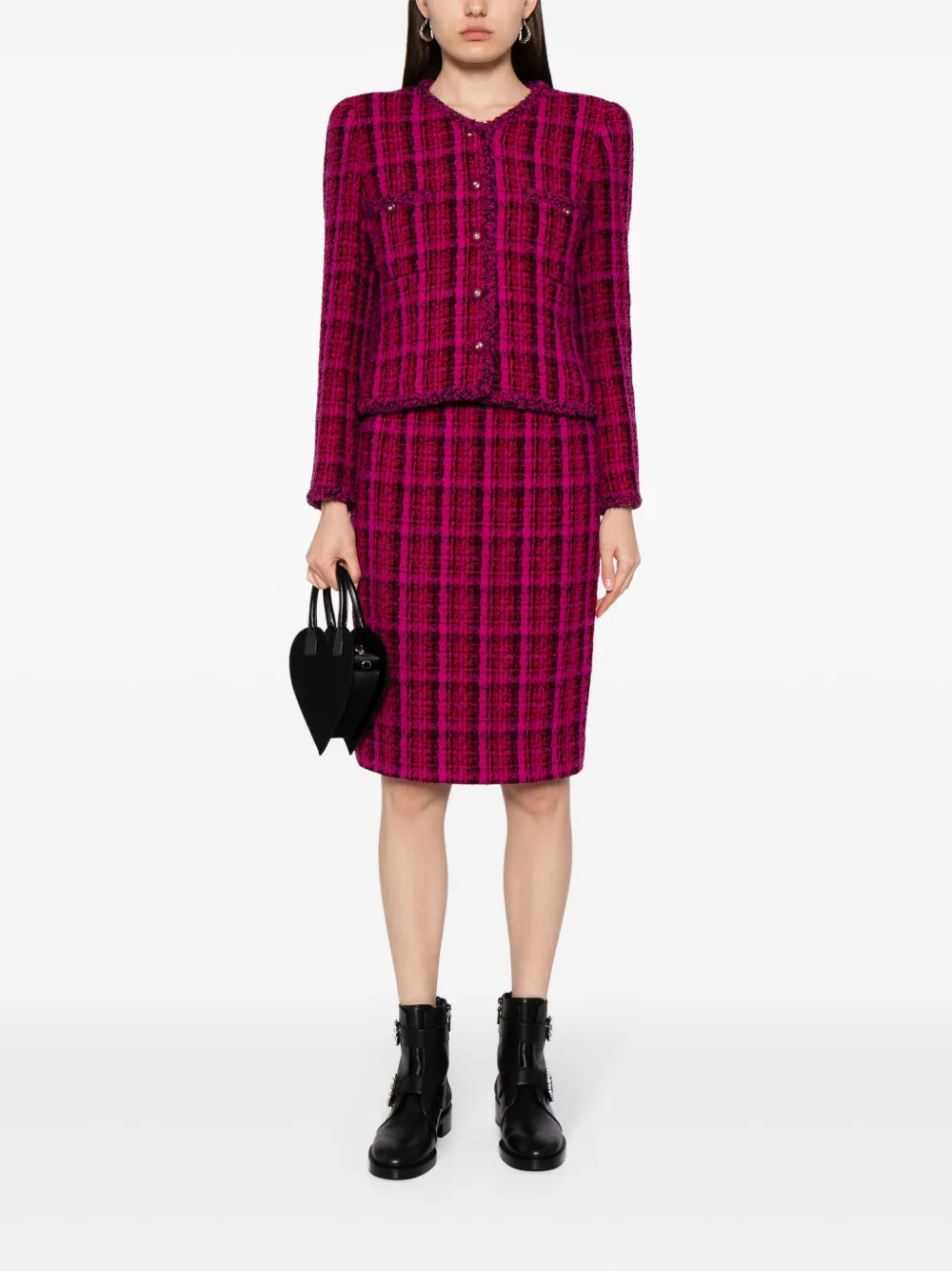 CHANEL Pre-Owned 1995 collarless tweed skirt suit - Veelkleurig