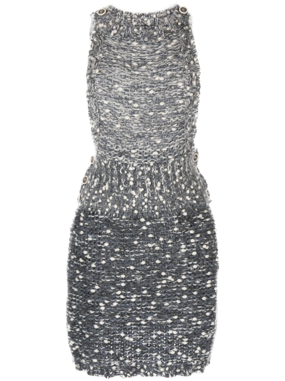 Image 1 of CHANEL Pre-Owned 2000s button-fastening knitted minidress