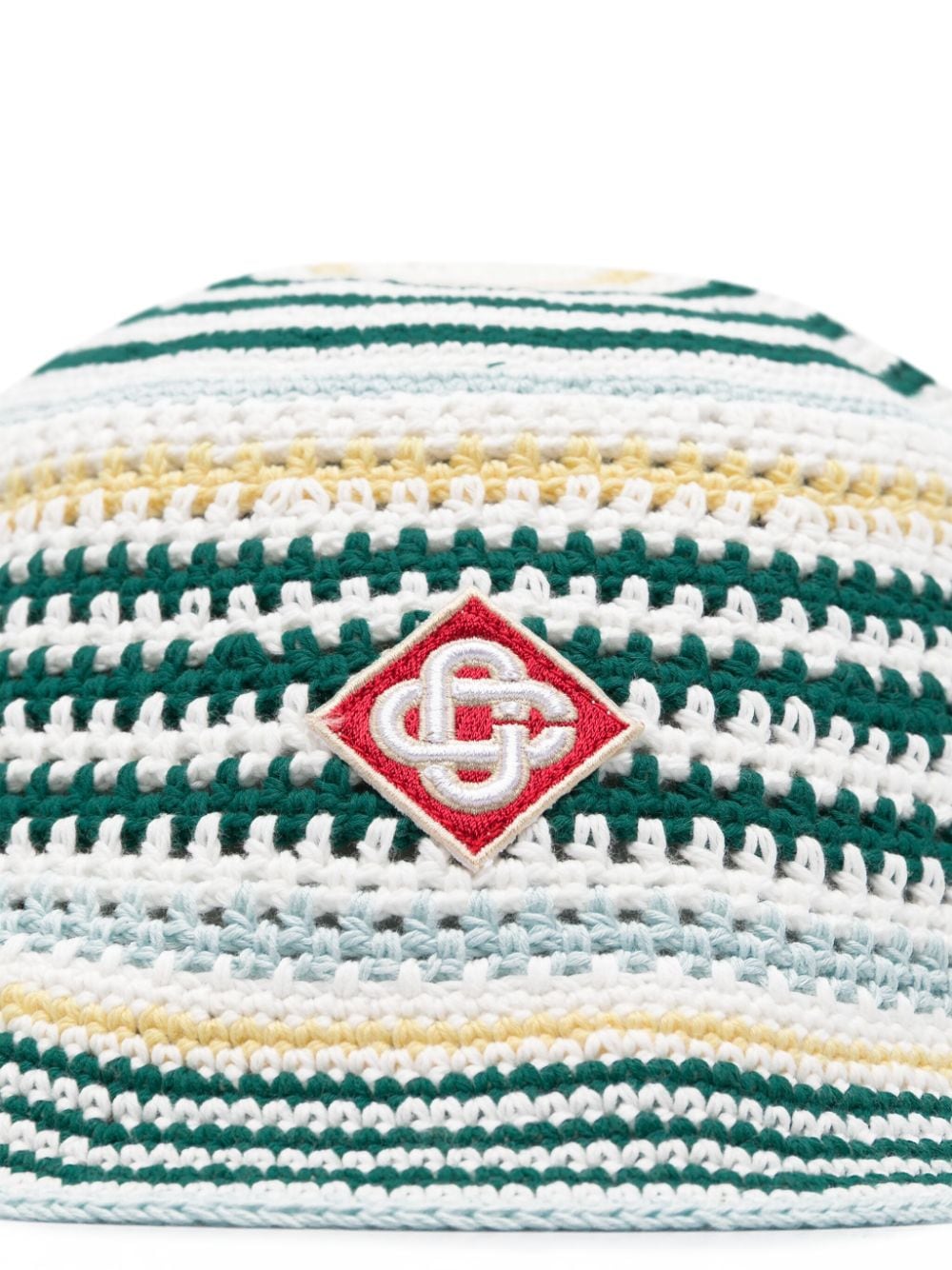 Shop Casablanca Monogram Crochet Hat In White