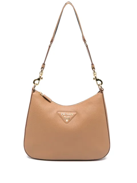 Prada Schultertasche mit Triangel-Logo-Prägung