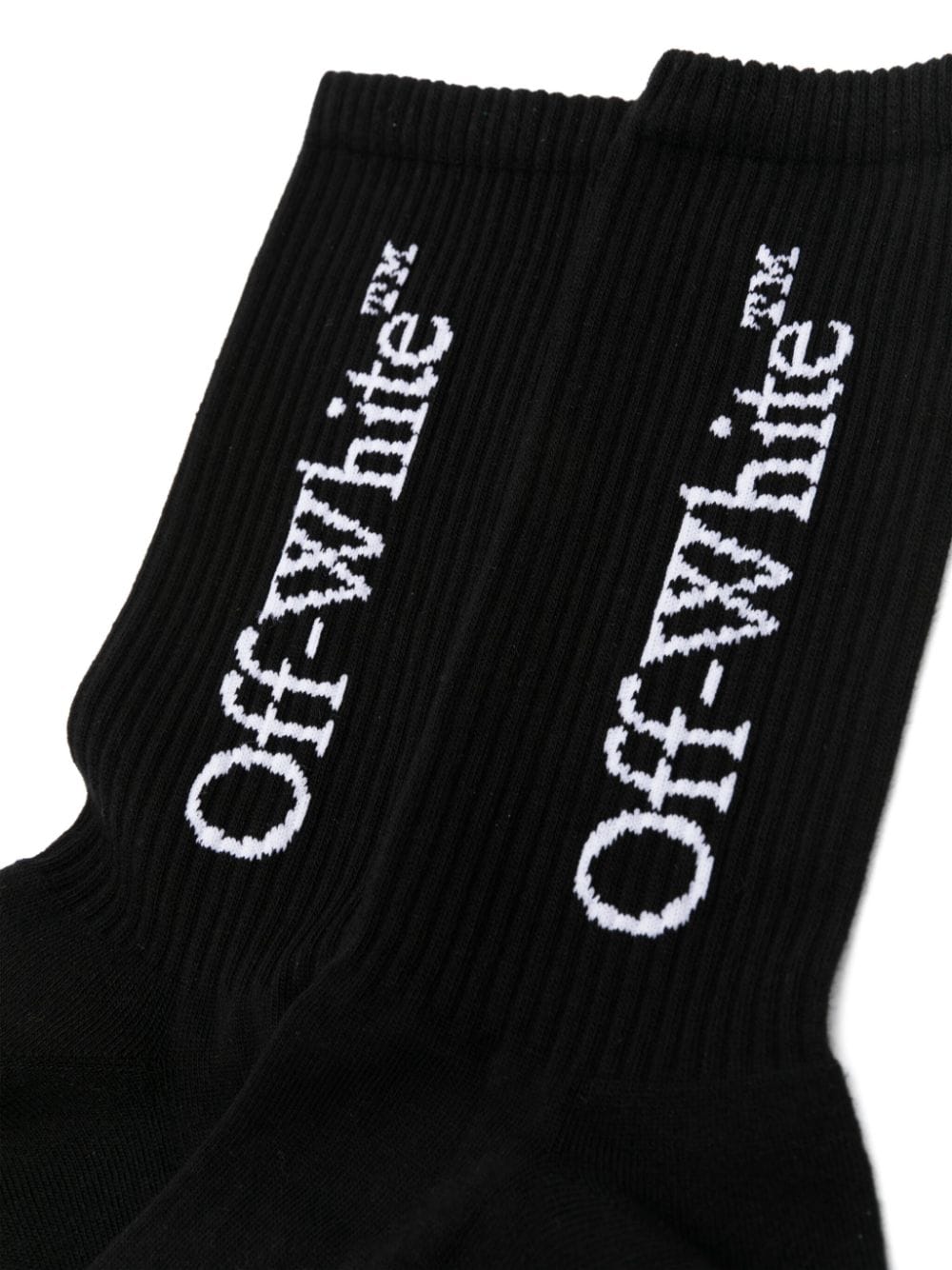 Off-White Bookish logo-intarsia socks - Zwart