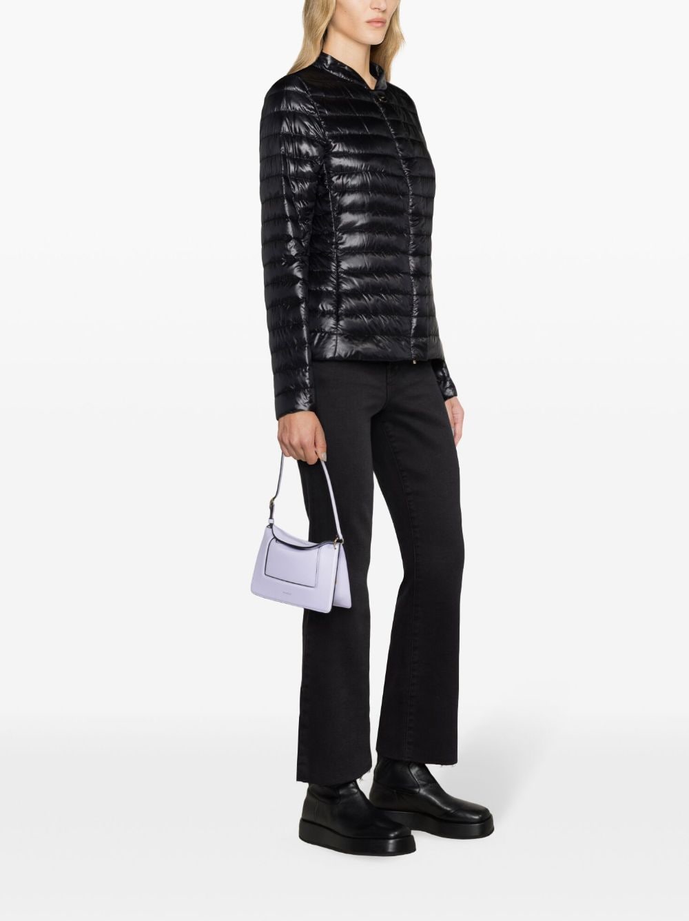 Shop Herno Elena Quilted Down Jacket In Black