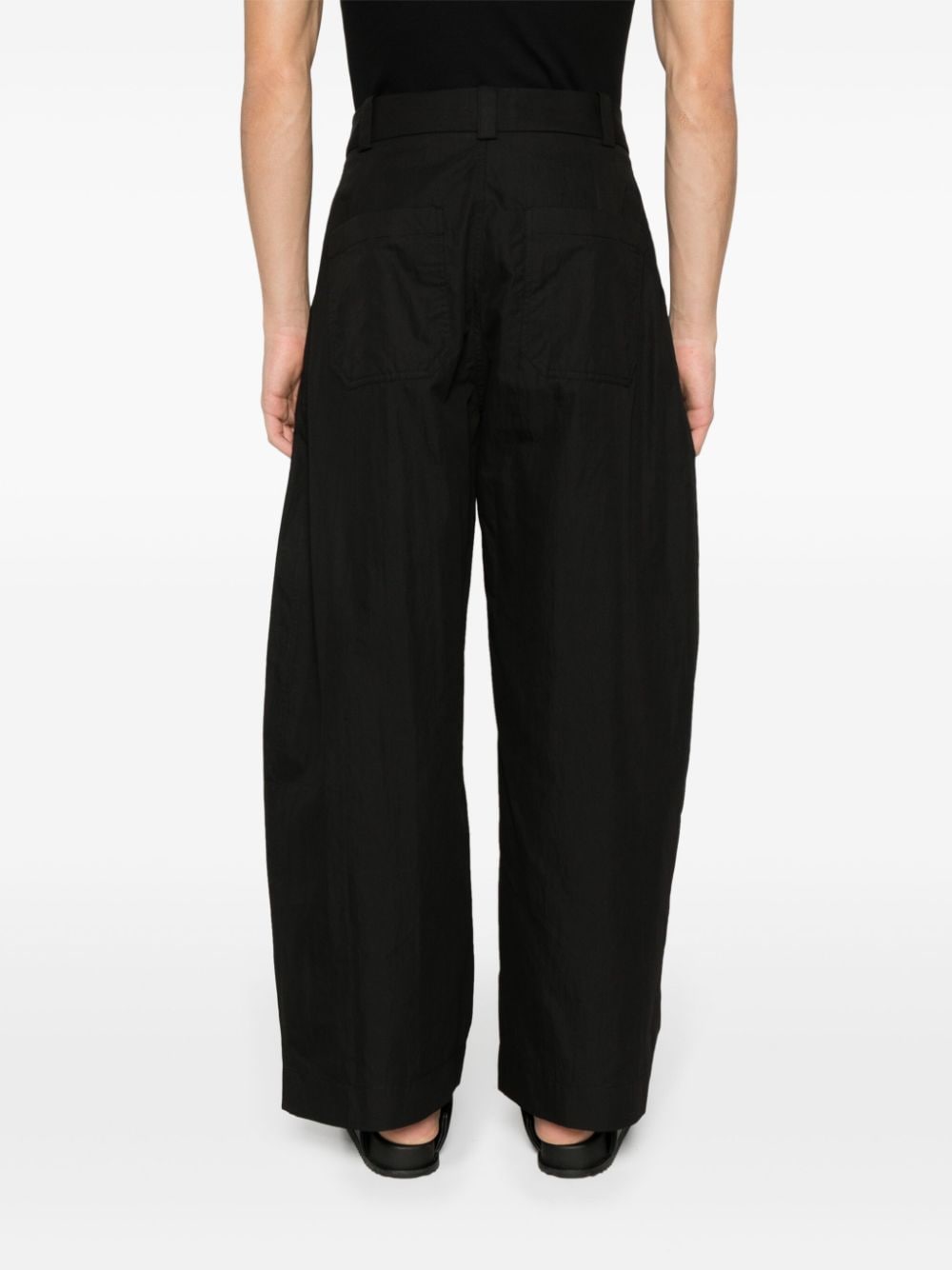 Shop Studio Nicholson Wide-leg Trousers In Black