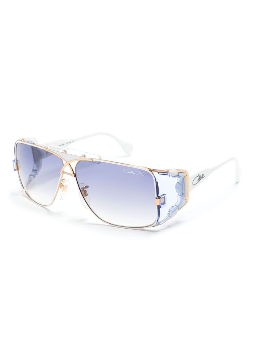 Shop Cazal 955 Wraparound-frame Sunglasses In 白色