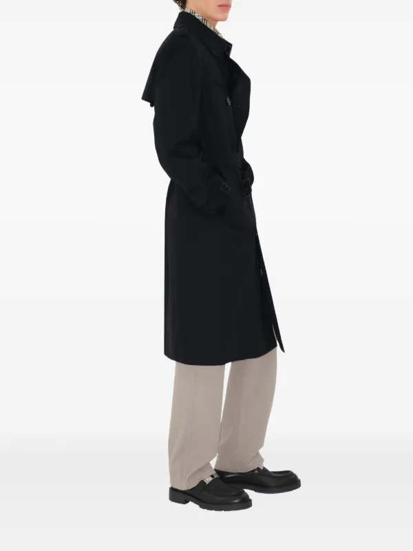 Burberry Heritage Kensington Belted Trench Coat | Black | FARFETCH