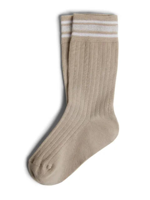 Brunello Cucinelli Kids chaussettes en coton à détails rayés