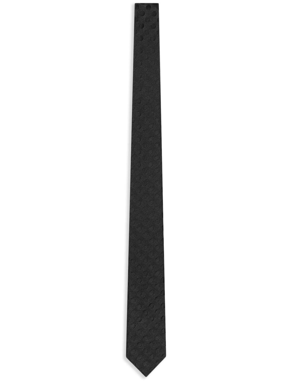 Saint Laurent Zijden stropdas met stippen jacquard Zwart