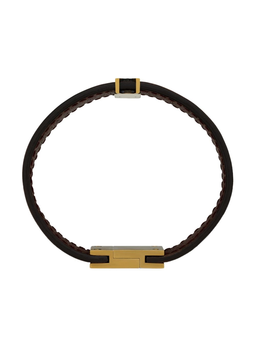 Image 1 of Saint Laurent logo-plaque leather bracelet