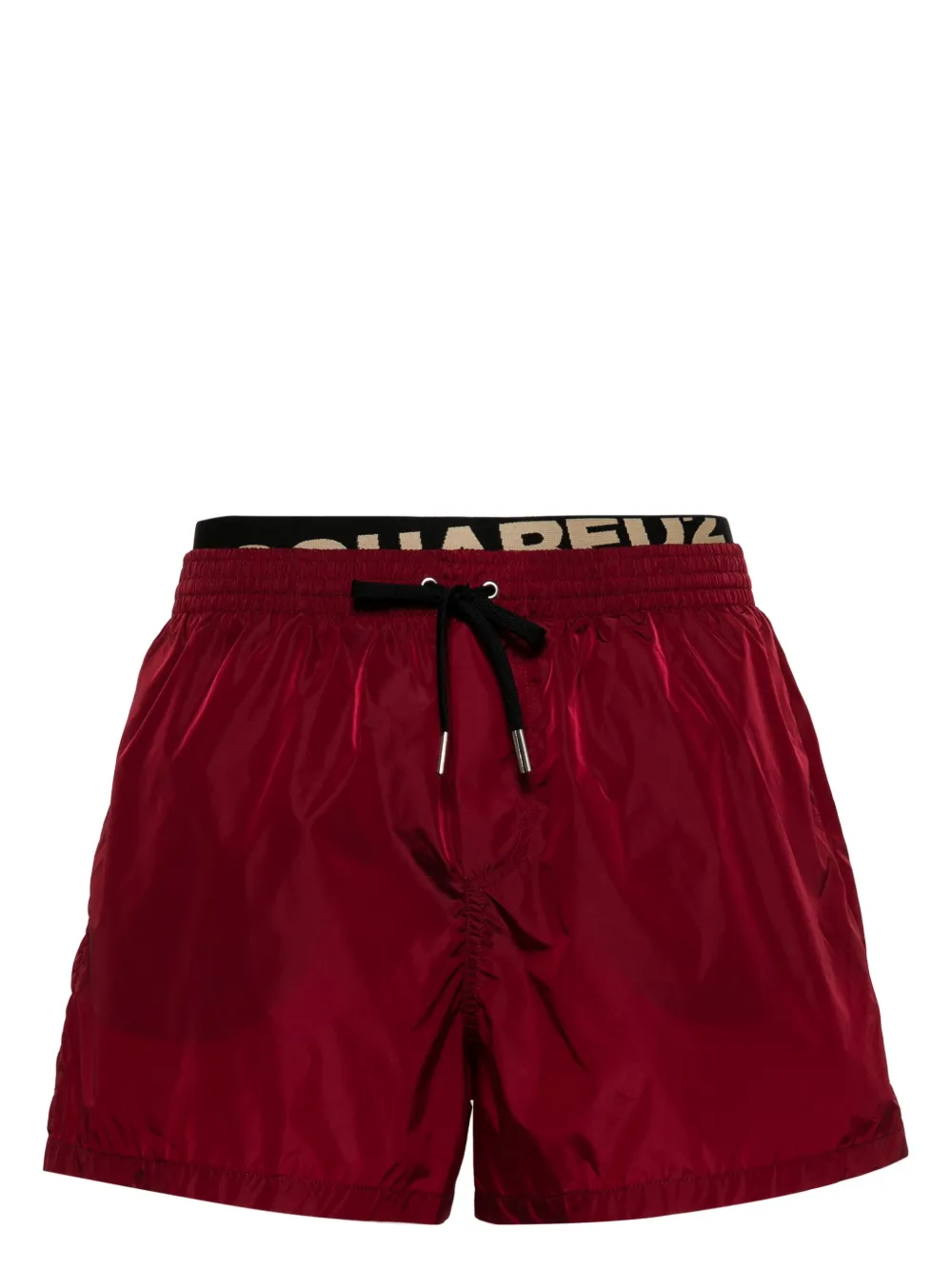 Dsquared2 Slanted Logo-waistband Swim Shorts In Red