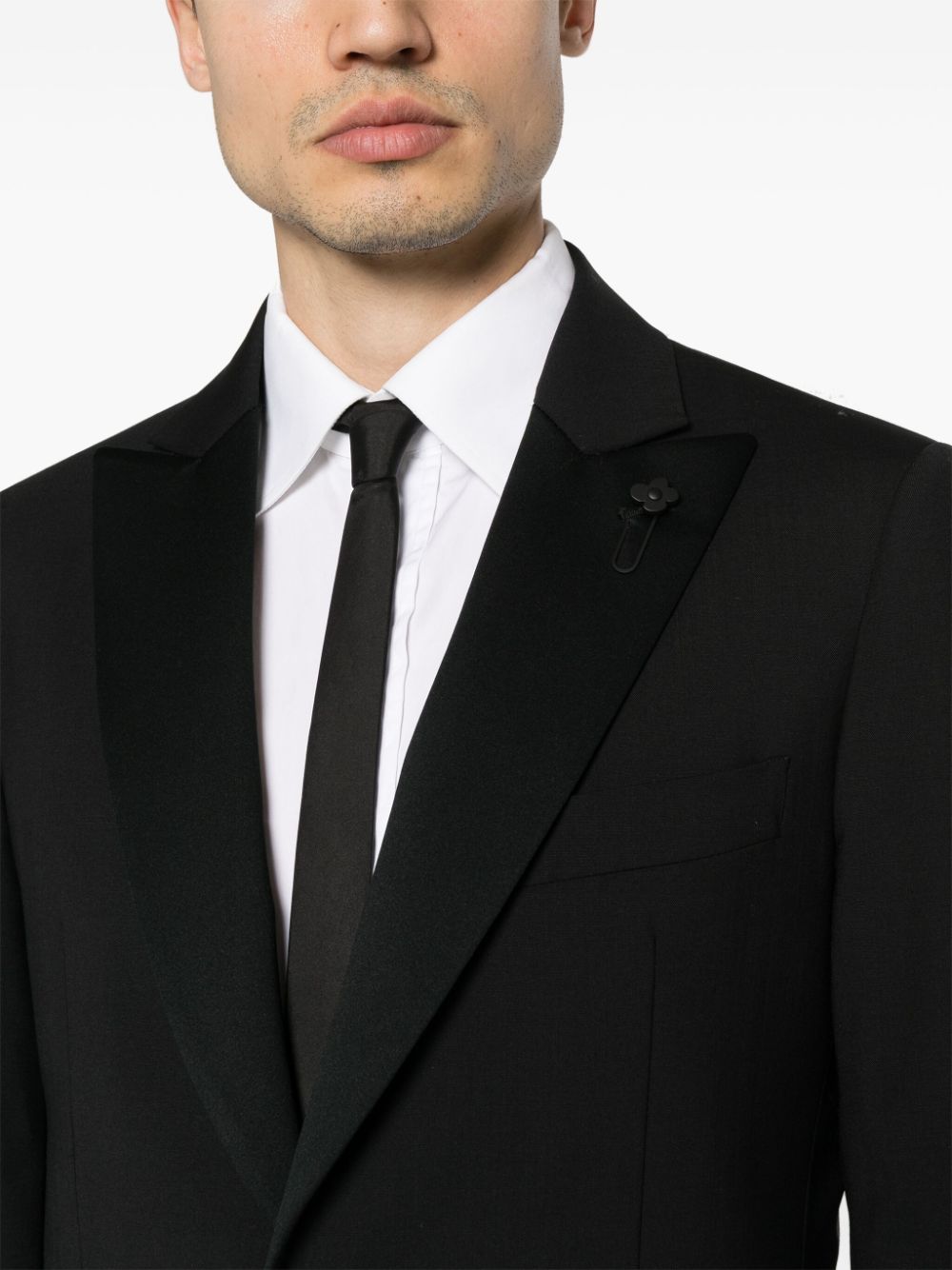 Shop Lardini Single-breasted Wool Suit In Black