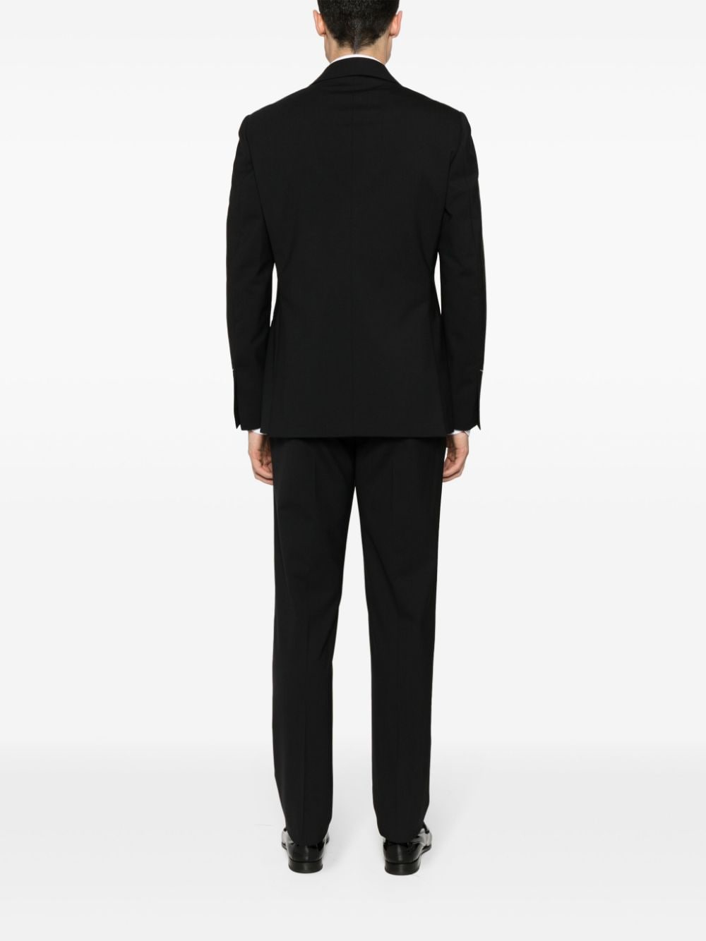 Shop Lardini Single-breasted Wool Suit In Black