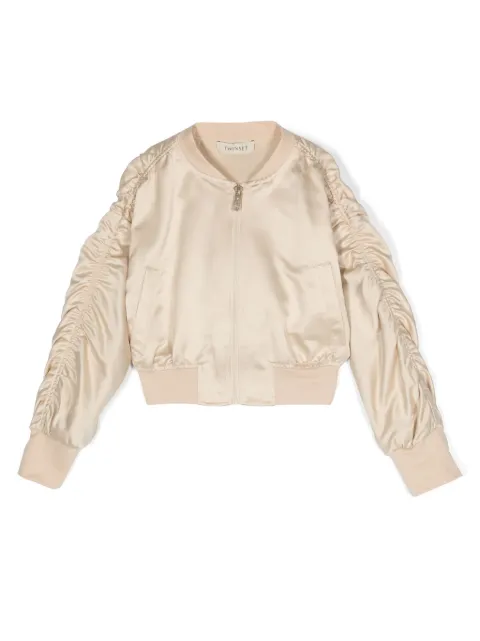 TWINSET Kids Jaqueta bomber com detalhe franzido