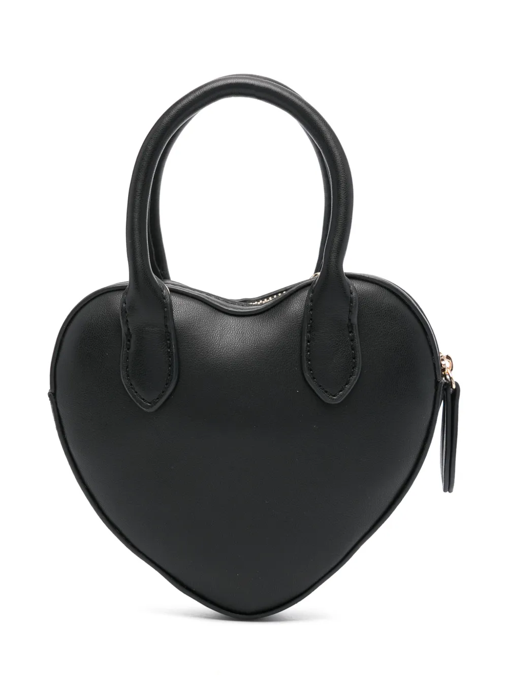 Shop Twinset Heart-shape Logo-plaque Bag In 黑色