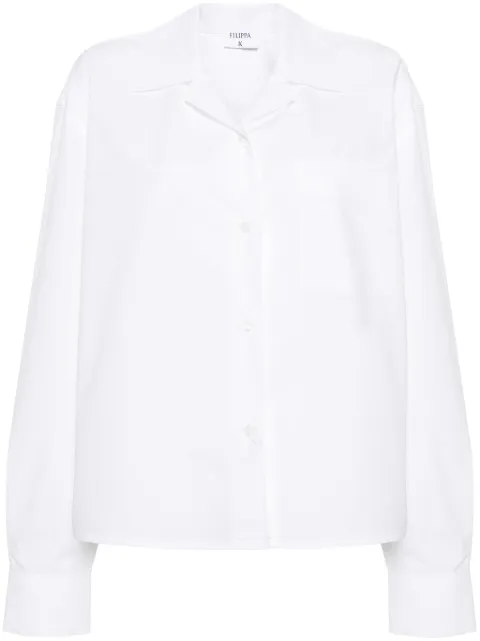 Filippa K camisa de popelina con cuello cubano