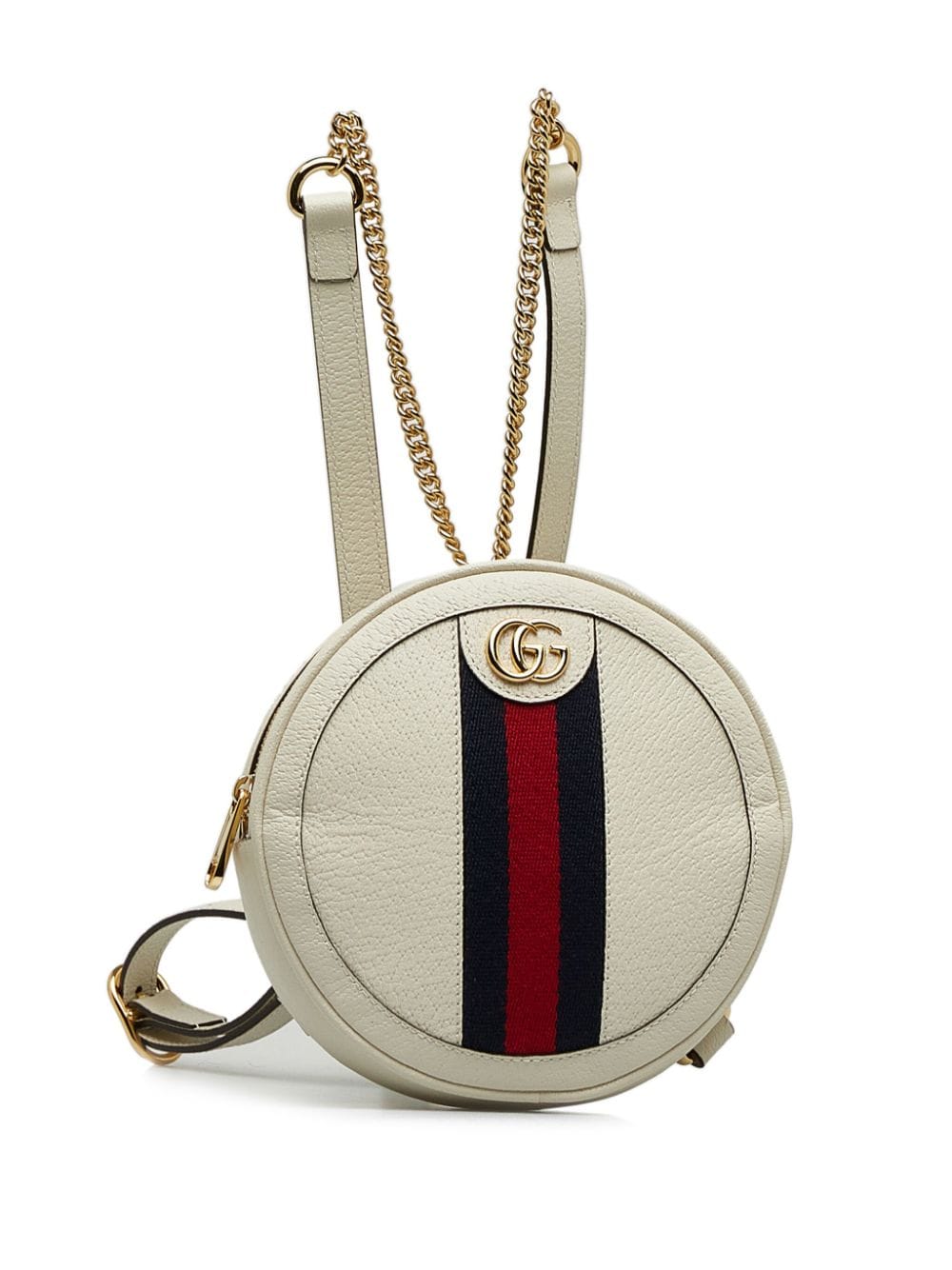 Pre-owned Gucci 2016-2023 Mini Ophidia Round Backpack In White