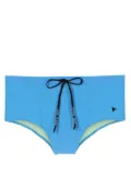 Amir Slama logo-plaque drawstring swimming trunks - Blue