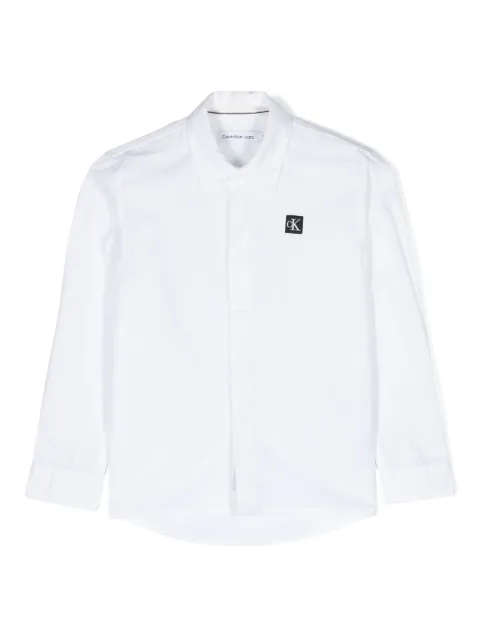Calvin Klein Kids logo-patch cotton shirt