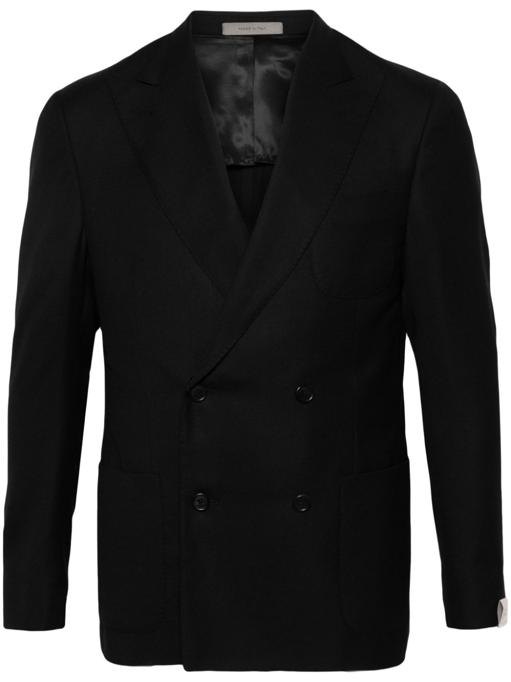 Corneliani double-breasted virgin wool blazer – Black