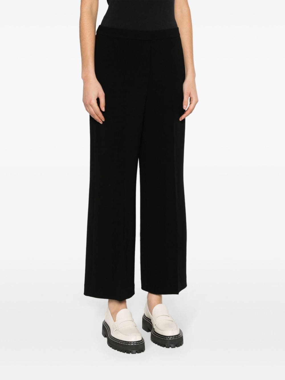 Shop Theory Mid-rise Wide-leg Trousers In Black