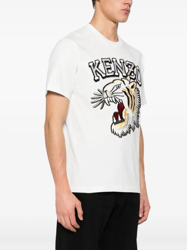 Kenzo Tiger Varsity Cotton T shirt White FARFETCH JO