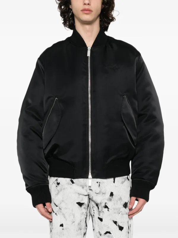 OFF-WHITE ロゴボンバージャケット Off-White ロゴ パデッド ボンバージャケット | ブラック