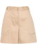 Moncler logo-patch garbadine shorts - Brown