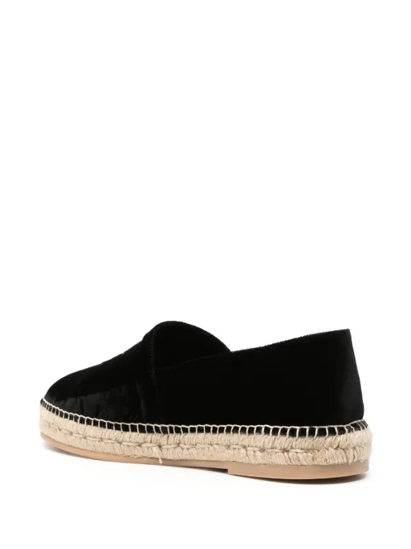 Palm Angels logo embroidered Velvet Espadrilles Farfetch