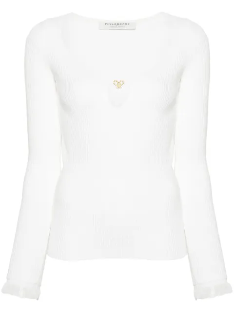 Philosophy Di Lorenzo Serafini logo-plaque ribbed top