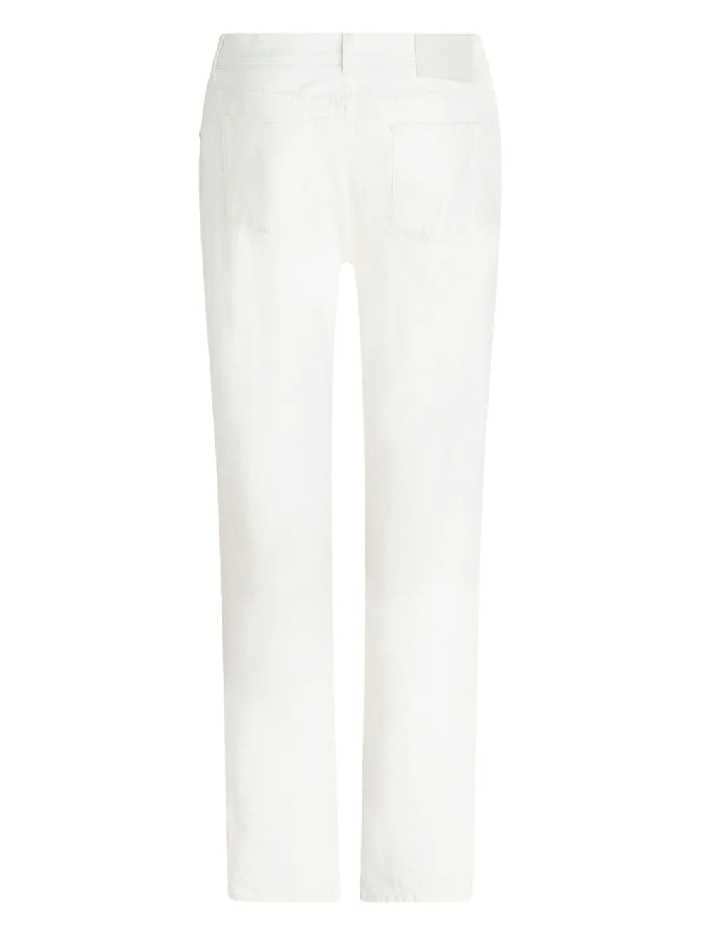 patterned-jacquard straight-leg jeans
