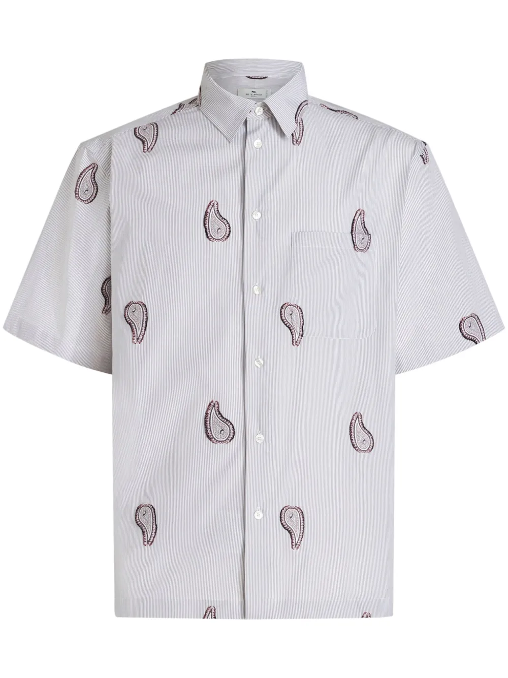 ETRO Katoenen overhemd met paisley-print Blauw