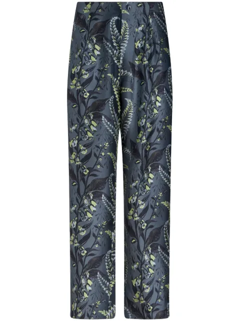 ETRO Foliage-print silk trousers