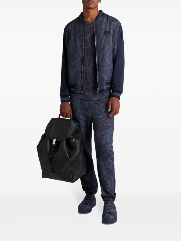 ETRO ペイズリー柄 ボンバージャケット ネイビー L ETRO ペイズリー ボンバージャケット | ブルー | FARFETCH JP