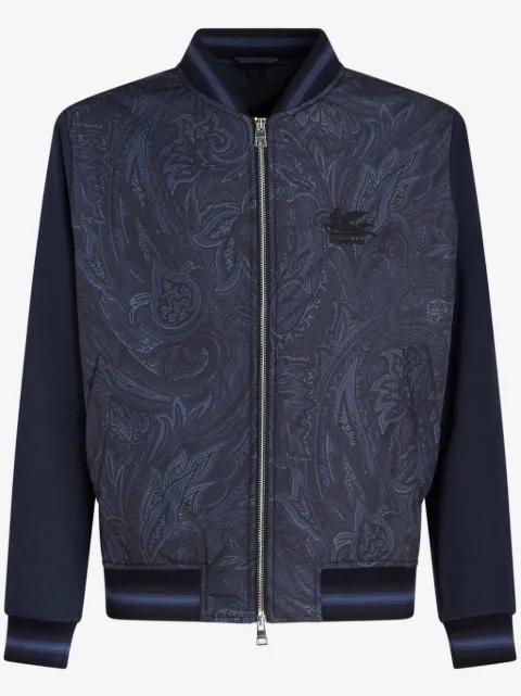 ETRO logo-embroidered paisley-print bomber jacket