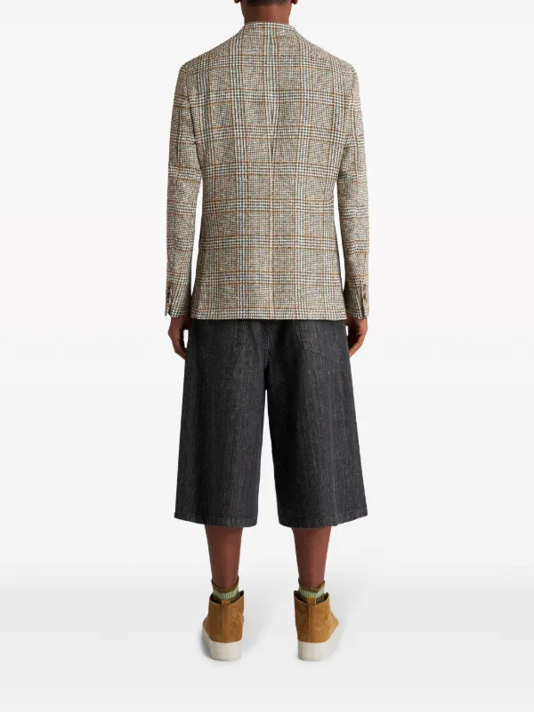 ETRO ハウンドトゥースチェック ジャケット | ブラウン