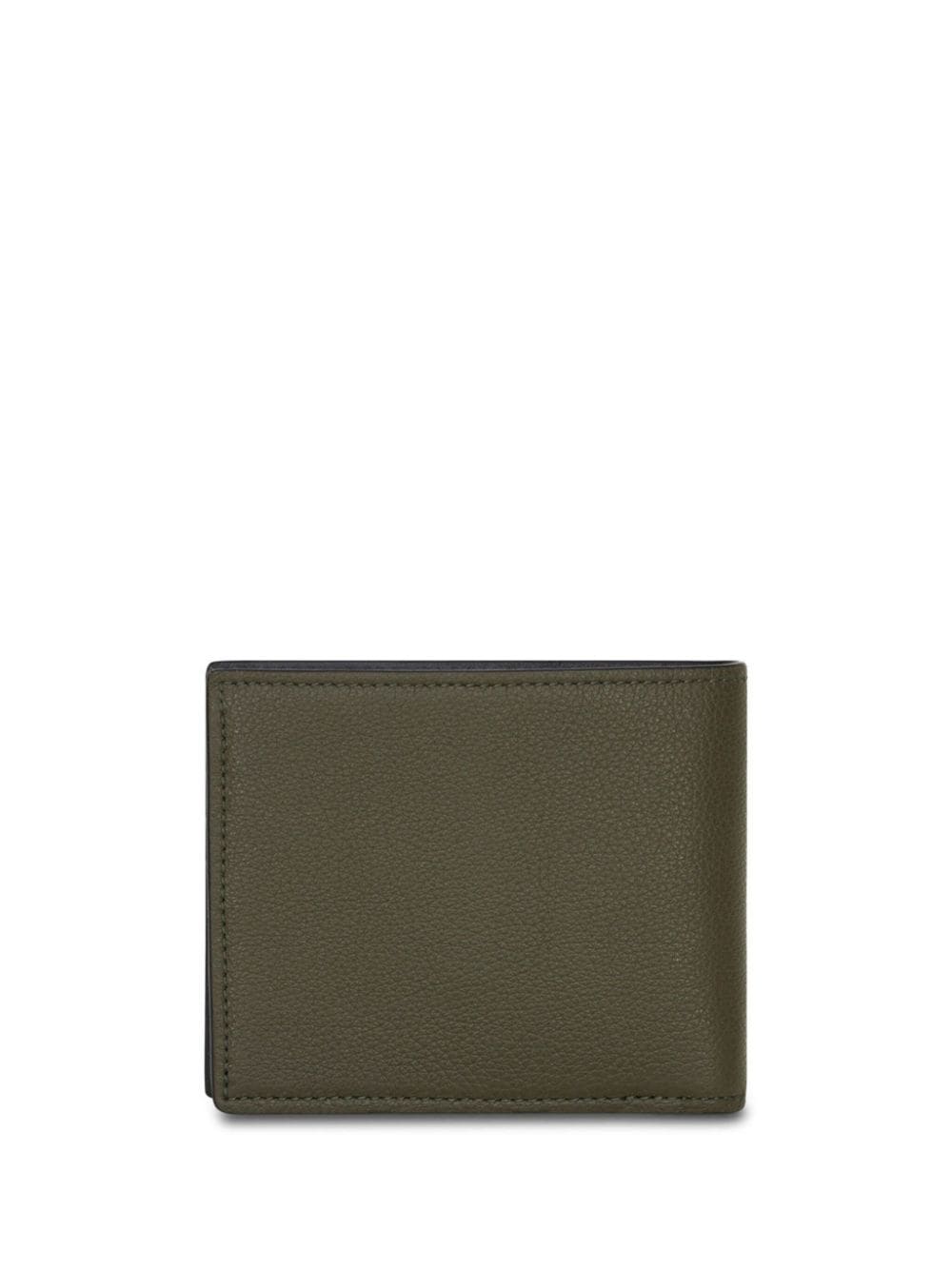 Shop Etro Pegaso-plaque Grained Leather Wallet In Green