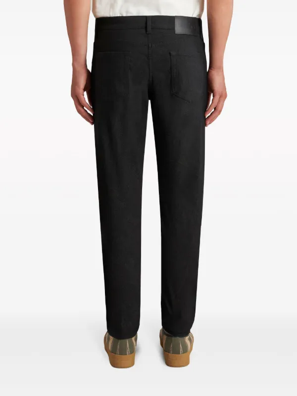 ETRO patterned-jacquard slim-cut Jeans | Black | FARFETCH
