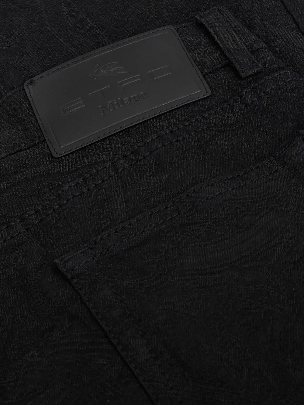 ETRO patterned-jacquard slim-cut Jeans | Black | FARFETCH SG
