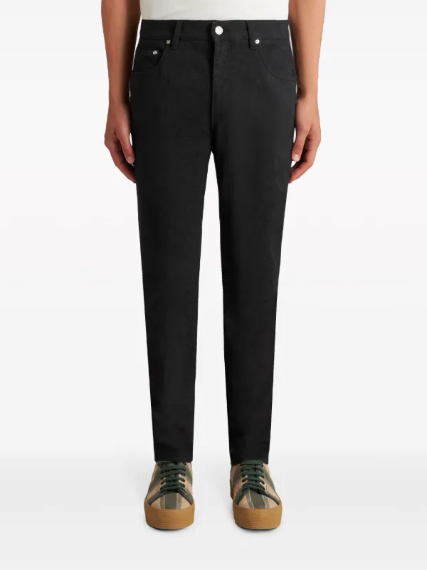 ETRO patterned-jacquard slim-cut Jeans | Black | FARFETCH