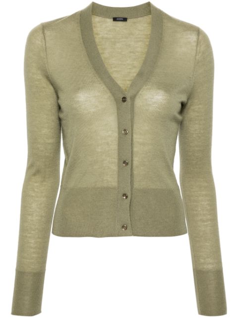 JOSEPH V-neck fine-knit cardigan