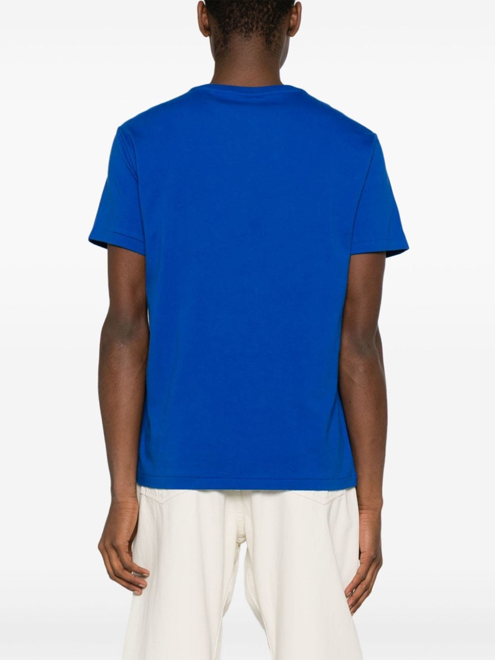 Shop Polo Ralph Lauren Embroidered-logo Cotton T-shirt In Blue
