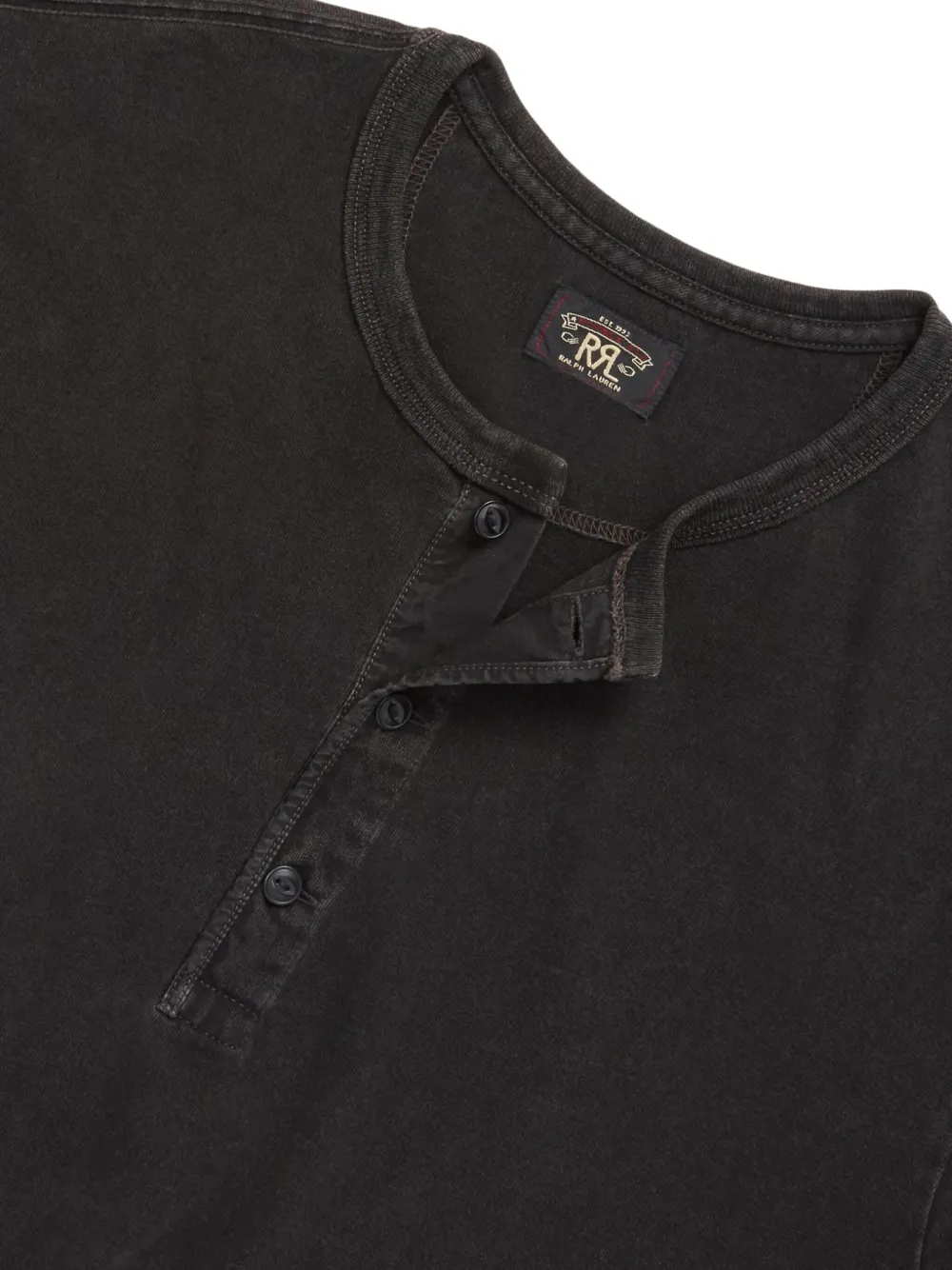 Ralph Lauren RRL Henley top met lange mouwen Zwart