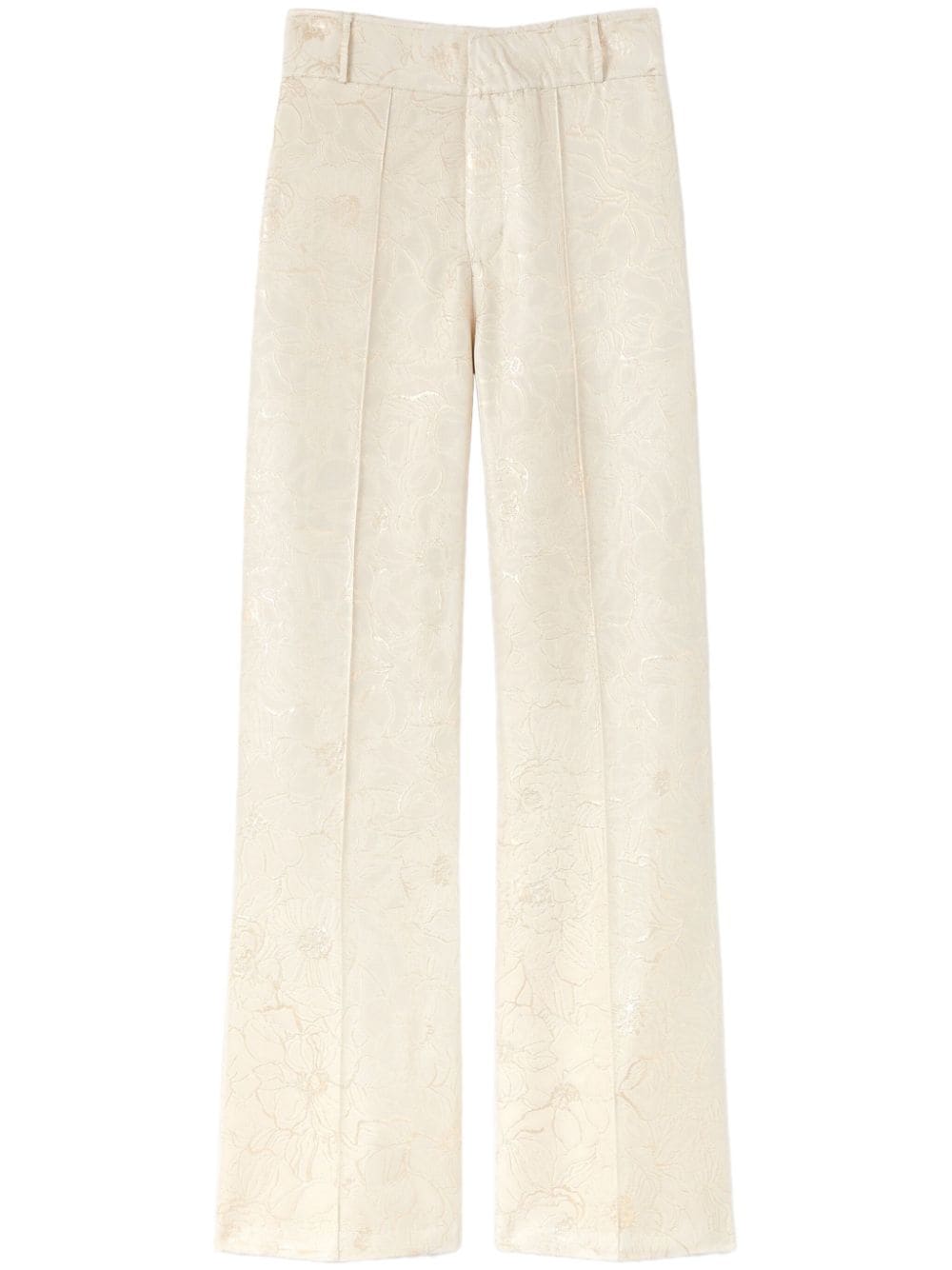 D'estree Yoshismart Jacquard Cropped Trousers In Neutrals