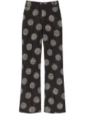 DESTREE Yoshismart jacquard cropped trousers - Black