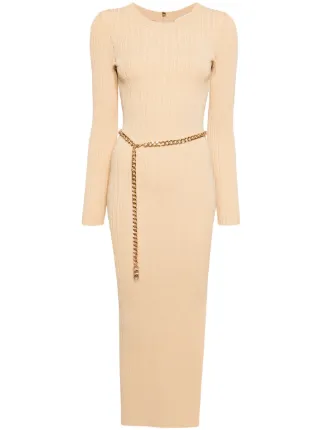 slim fit dress slacks MICHAEL KORS Printed Gold Khaki Dress with Gold Chain – The Untitled  Boutique main image 0