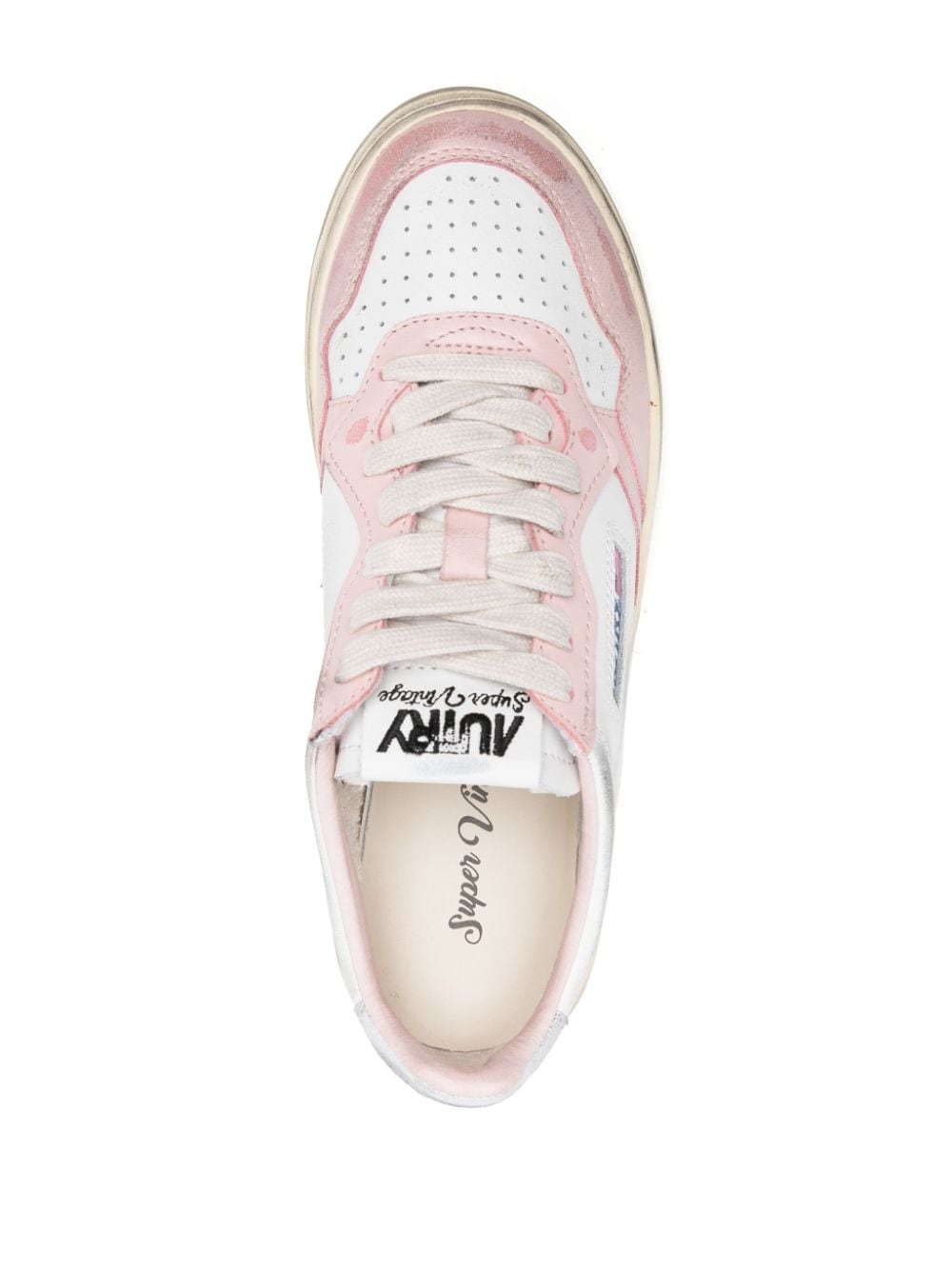 Shop Autry Medalist Super Vintage Leather Sneakers In White