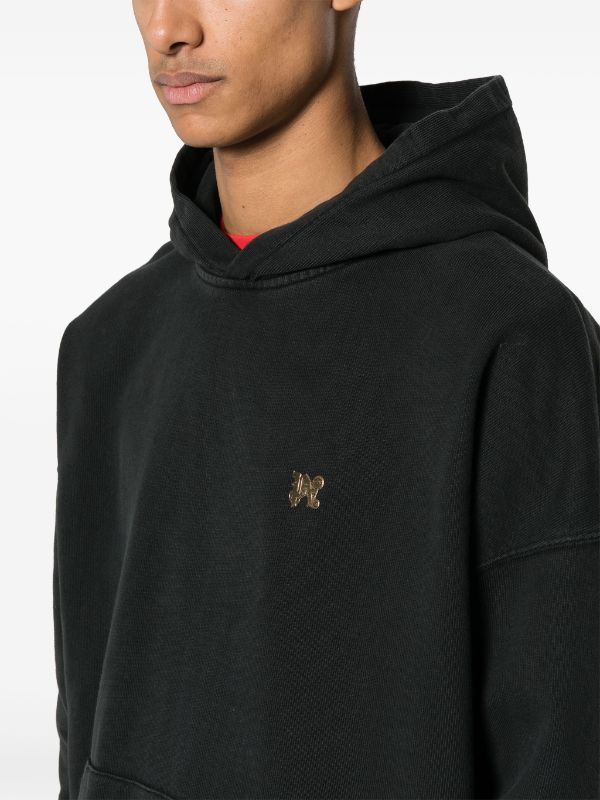 Palm Angels Burning Logo print Cotton Hoodie Farfetch