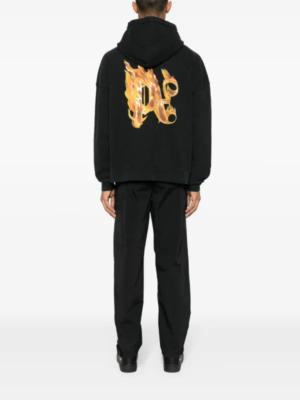 パーカー・フーディ Palm Angels \"Burning Monogram\" Print Sweatshirt Palm Angels Back Burning Monogram Hoody - Feuille Luxury